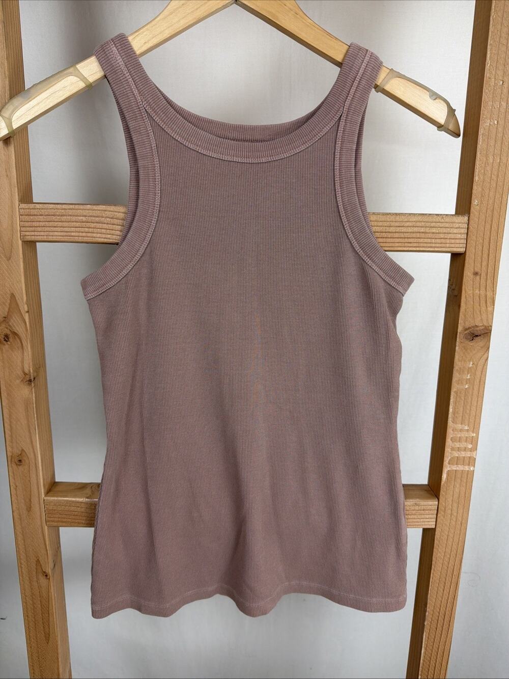 NWT Dear John Tamia Mauve Scoop Neck Ribbed Tank Top #1100 Size XS